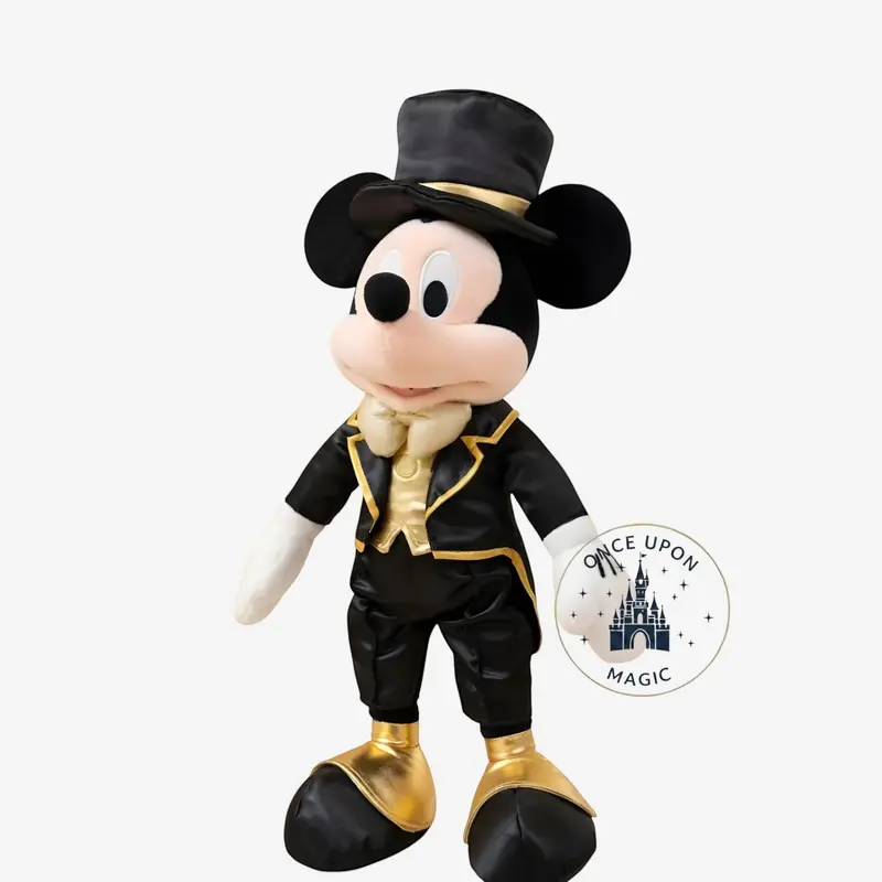 Peluche Mickey Mouse – Costume Élégant Noir et Or – Disney Adventure World