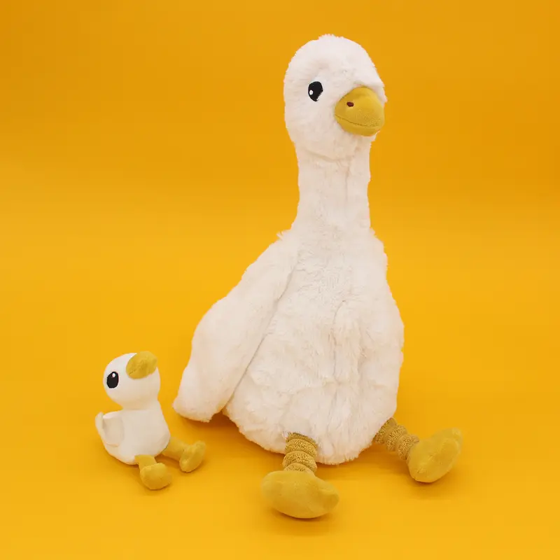 Peluche oie Jébongou maman et son bébé blanc - Les Ptipotos
