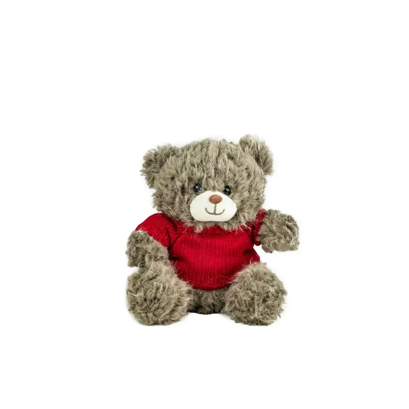 Peluche Ours Marron Pull Rouge - Kalidou