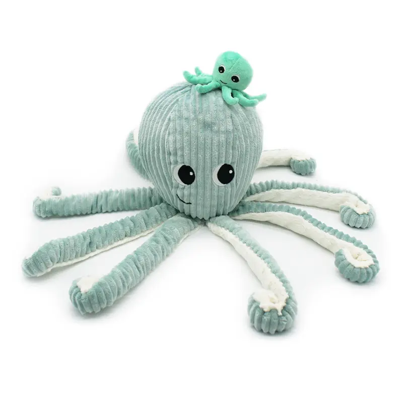 Peluche pieuvre Filou maman et son bébé menthe - Les Ptipotos
