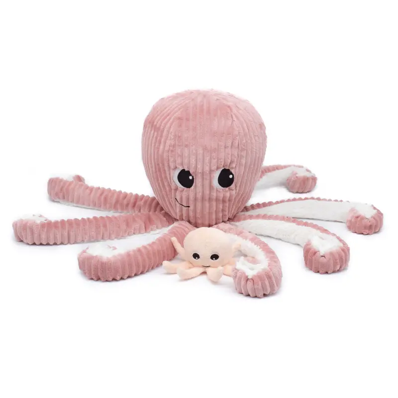Peluche pieuvre maman / bébé rose