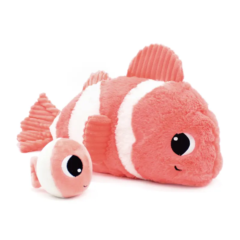 Peluche poisson-clown Bigou maman et son bébé corail - Les Ptipotos
