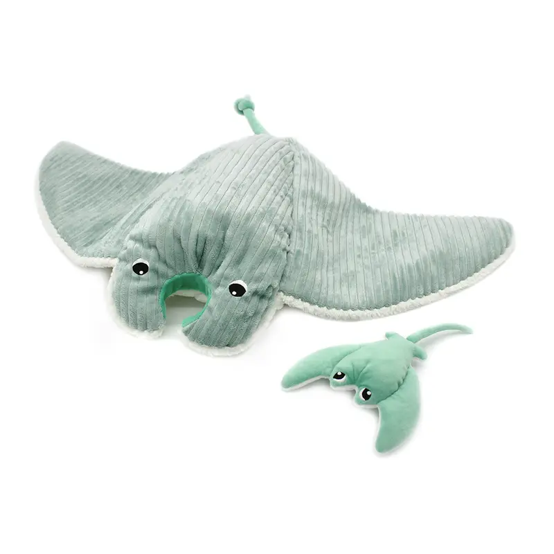Peluche raie manta Mantalou maman et son bébé menthe - Les Ptipotos