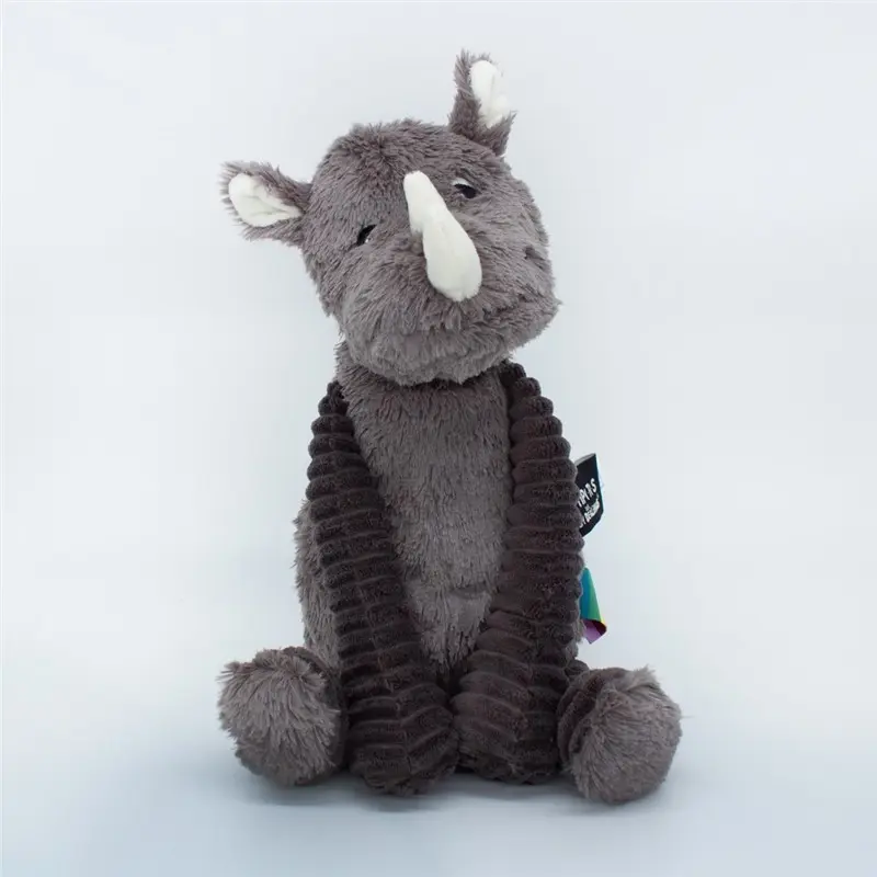 Peluche rhinocéros Grobisou gris - Les Ptipotos