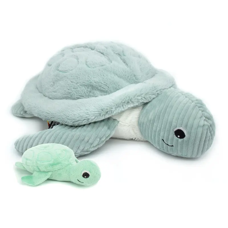 Peluche tortue GÉANTE Sauvenou maman et son bébé menthe - Les Ptipotos