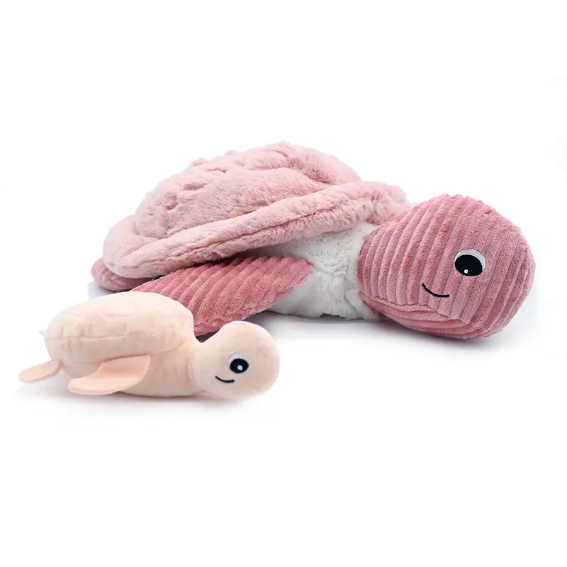 Peluche tortue GÉANTE Sauvenou maman et son bébé rose - Les Ptipotos