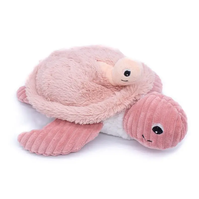 Peluche tortue maman/ bébé rose clair