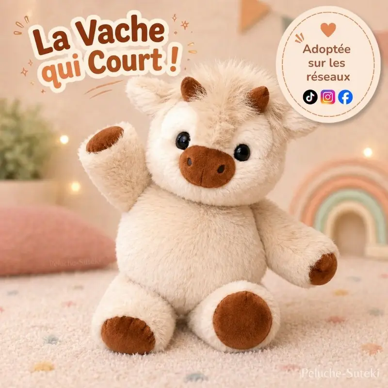 Peluche Vache Highland qui court