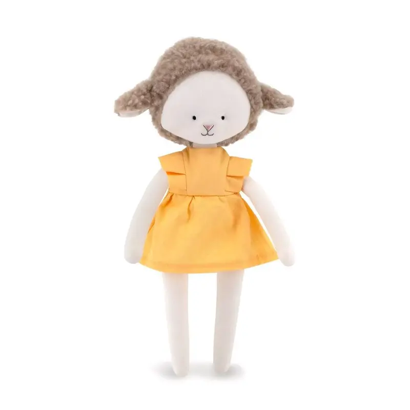 Peluche Zoé la brebis, robe jaune