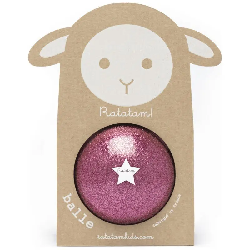 Petit ballon pailleté mouton rose 10 cm- Ratatam
