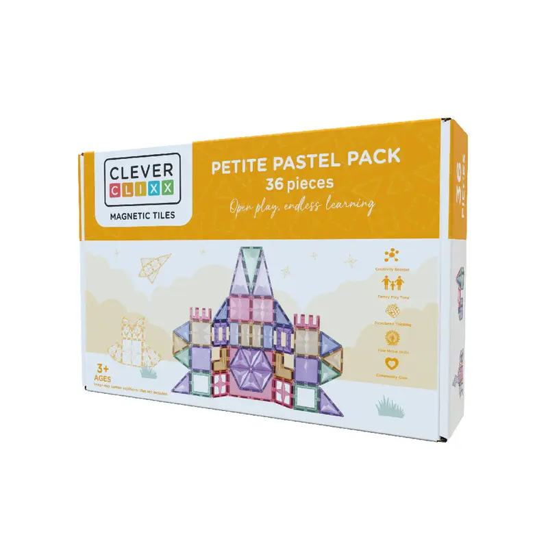 Petite Pastel Pack - Set de 36 tuiles magnétiques - Cleverclixx
