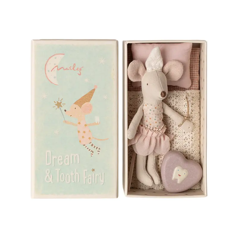 Petite soeur souris fée des dents dans sa boite - Rose - Maileg