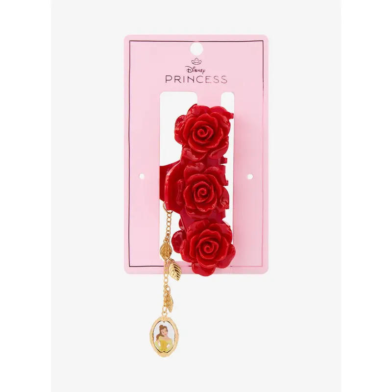 Pince à cheveux Belle roses rouges & charm – La Belle et la Bête – Import US