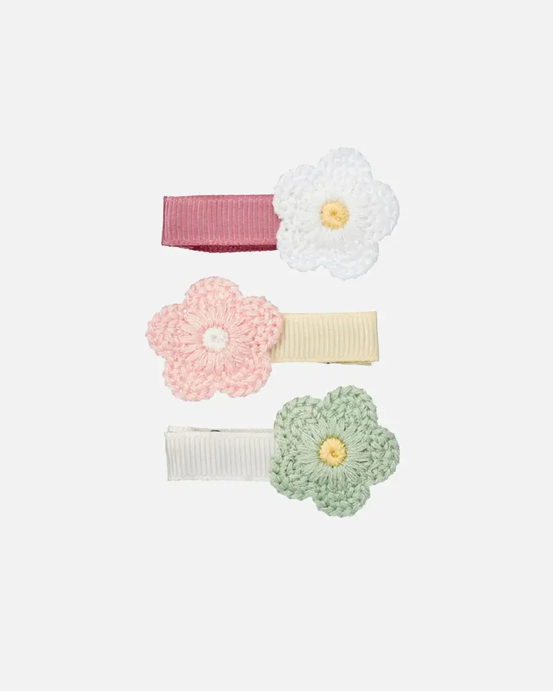 Pinces à cheveux à fleurs tressées pastel