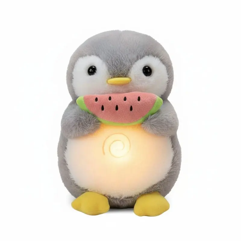 Pingouin Respirant – Peluche Bruit Blanc Veilleuse Sommeil Bébé