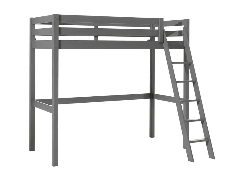 PINO Lit Mezzanine 90 X 200 cm Gris