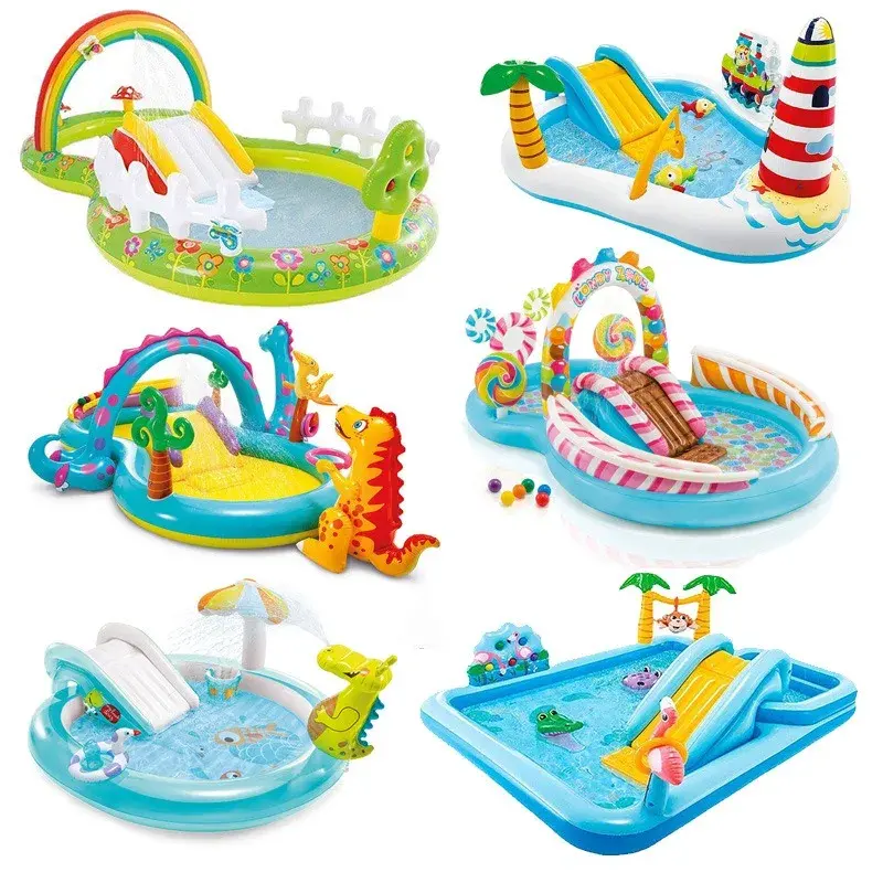 Piscine gonflable enfant Mybooni — Crocodile, licorne et dinosaure avec pompe