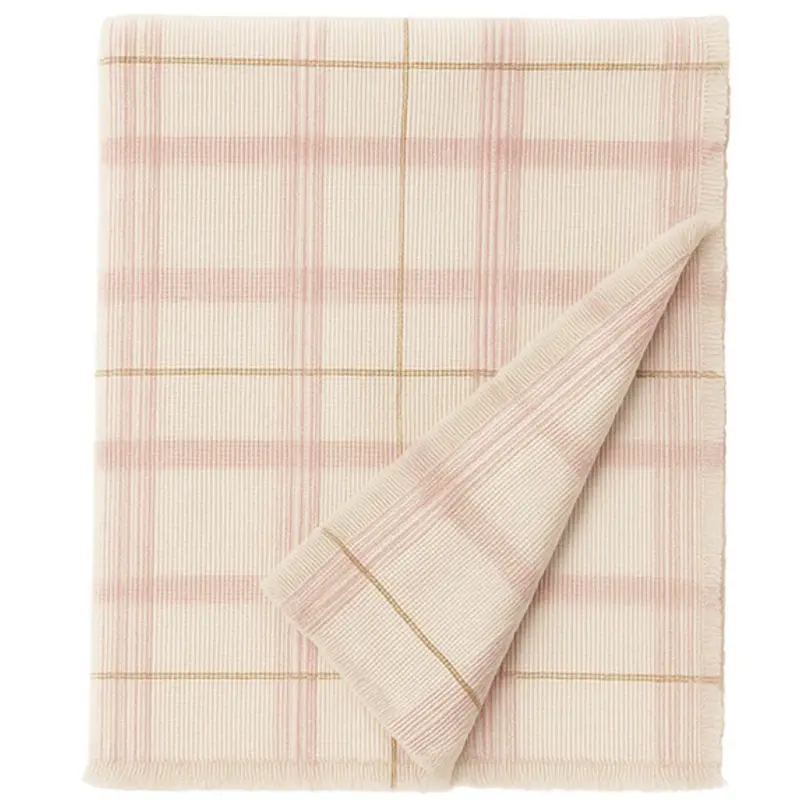 Plaid Écossais Tissé À La Main Rose 140 X 200 Cm