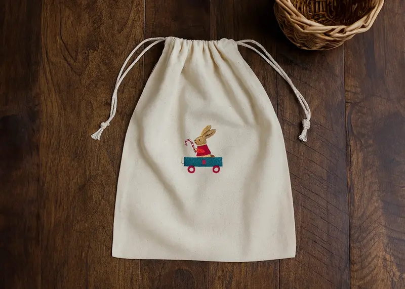 Pochette cadeau brodée