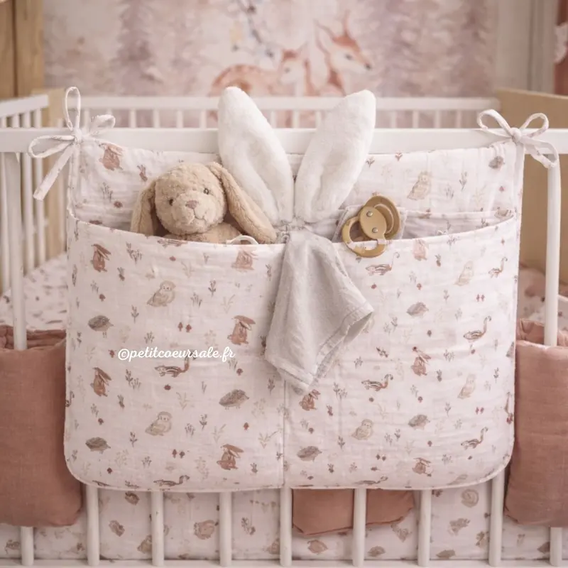 Pochette de rangement pour lit bébé – Cosy Forest