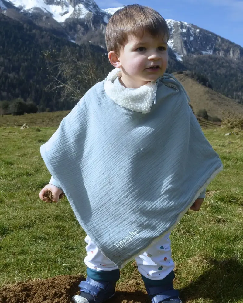 Poncho bébé enfant personnalisé / Coton Bio