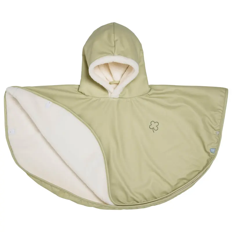 Poncho bébé imperméable - Cape de pluie bébé bi-matière 9-36 mois - Tilleul Trèfle