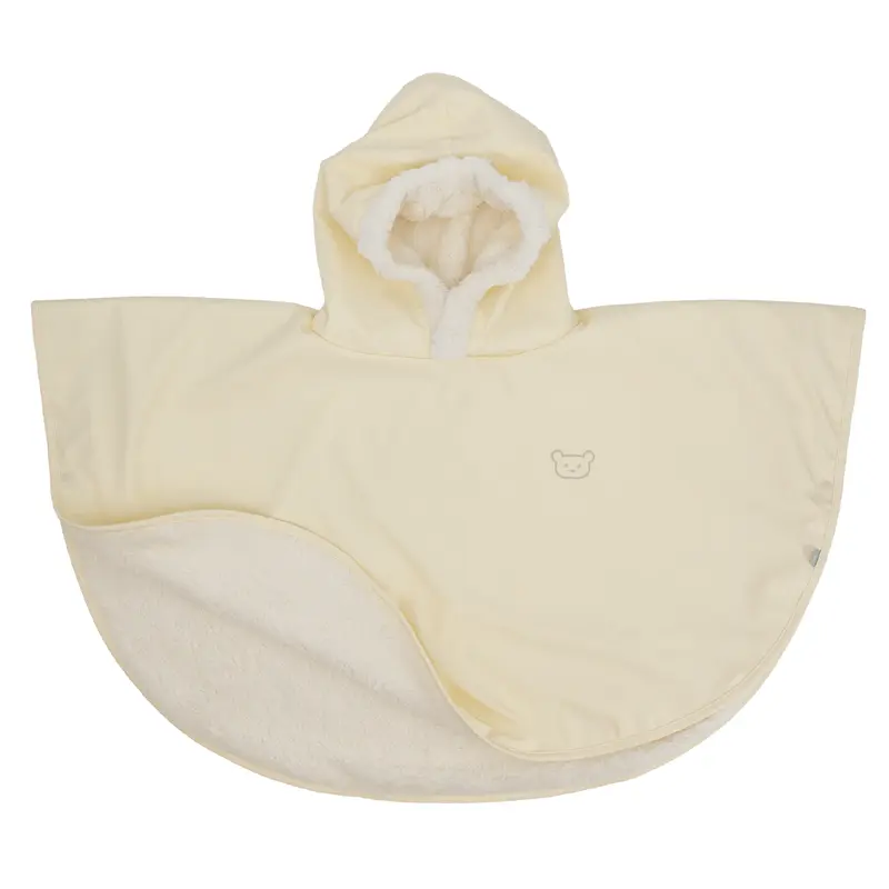 Poncho bébé Malin imperméable - Cape de pluie bébé bi-matière 9-36 mois - Sable Ourson