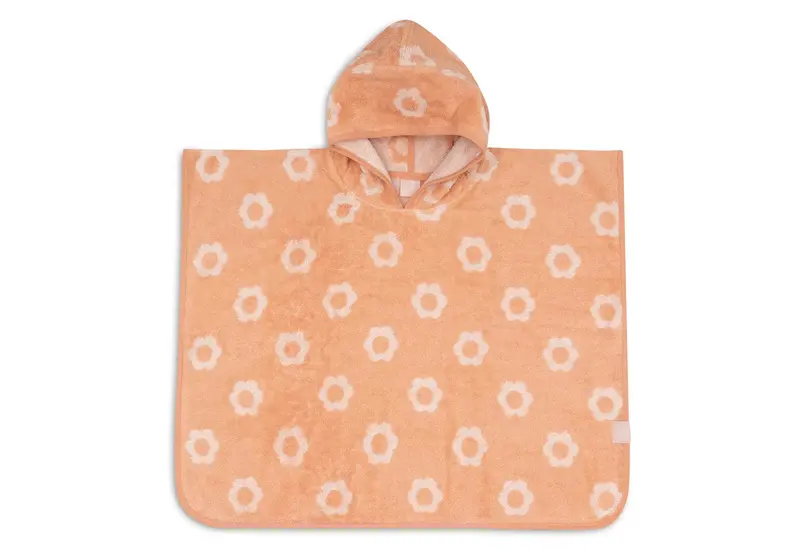 Poncho de bain éponge jacquard reversible flower - JOLLEIN