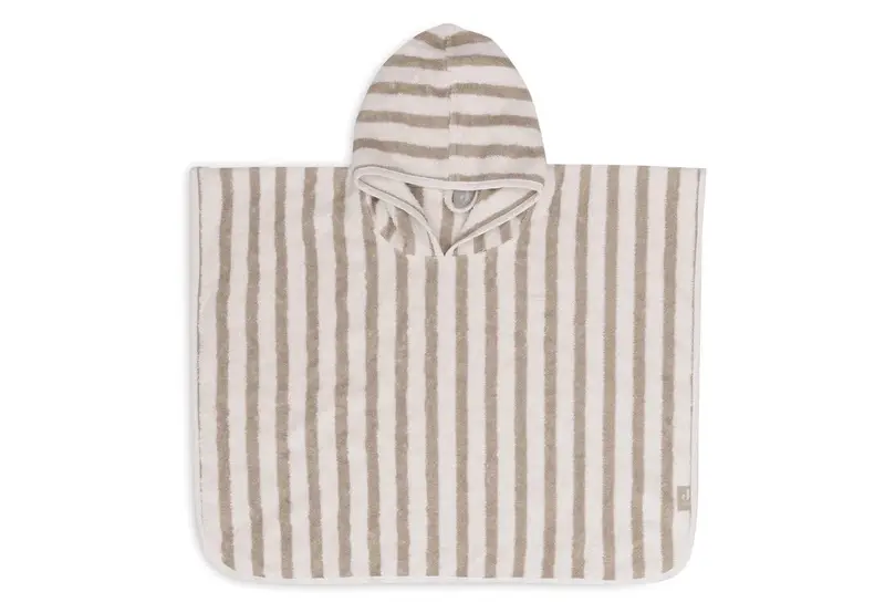 Poncho de bain éponge stripe olive green - JOLLEIN