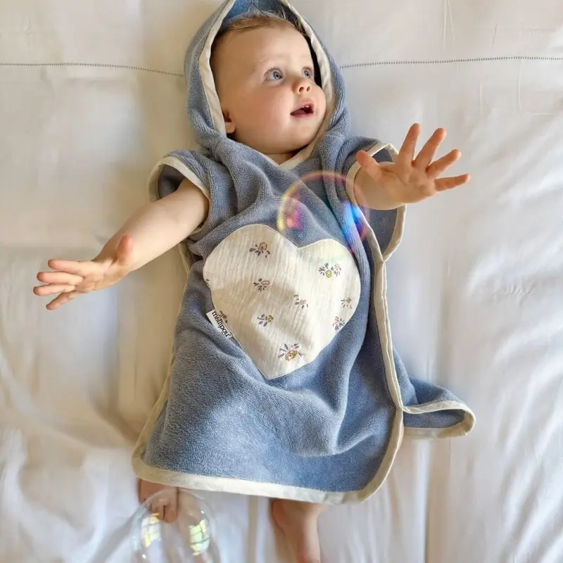 Poncho de bain mixte bébé personnalisable - Angèle
