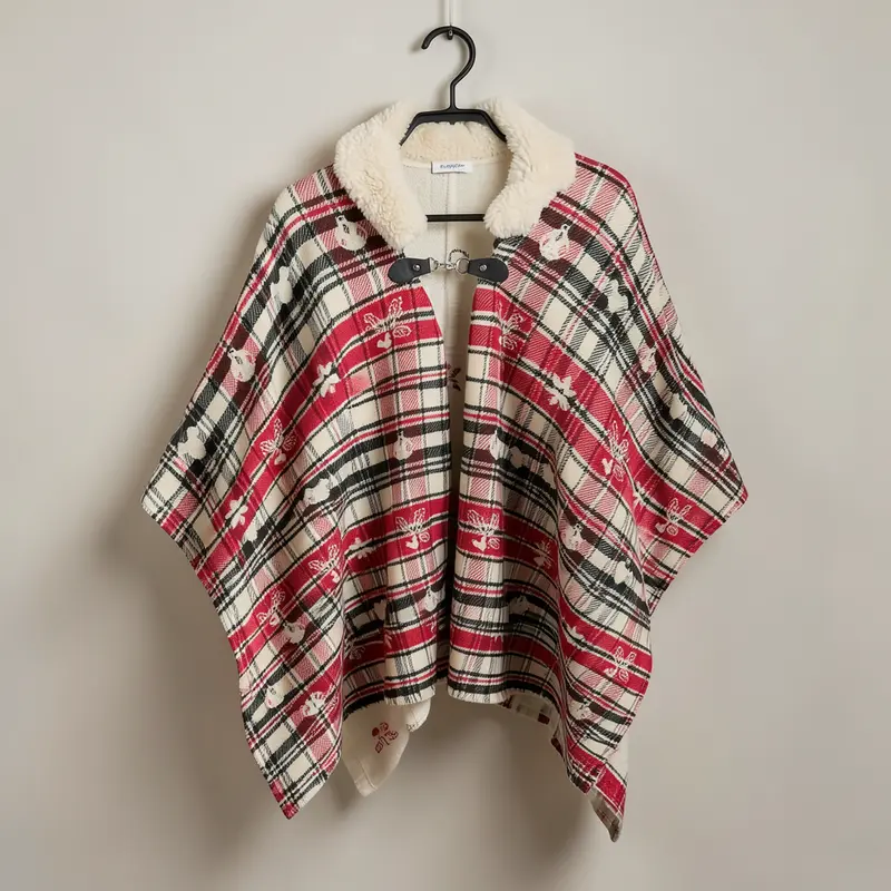 Poncho de Noël Disney à carreaux – Disneyland Paris