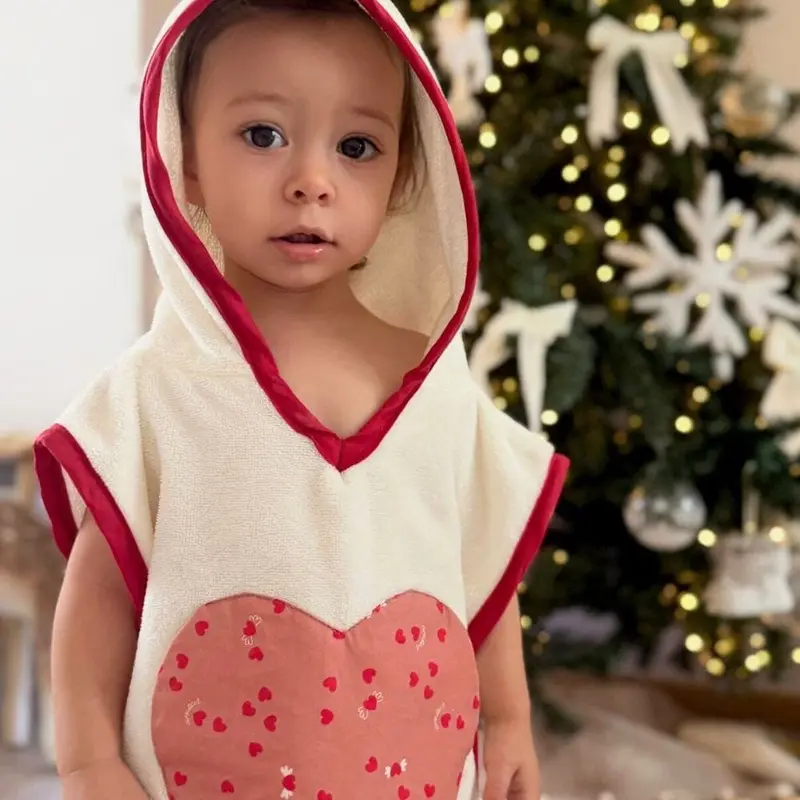 Poncho plage et bain bébé - Amour