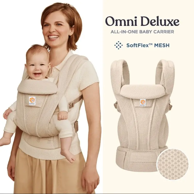 Porte-bébé Egobaby Omni Deluxe ergonomique 360 - sac à dos avec ceinture lombaire et sangle épaule