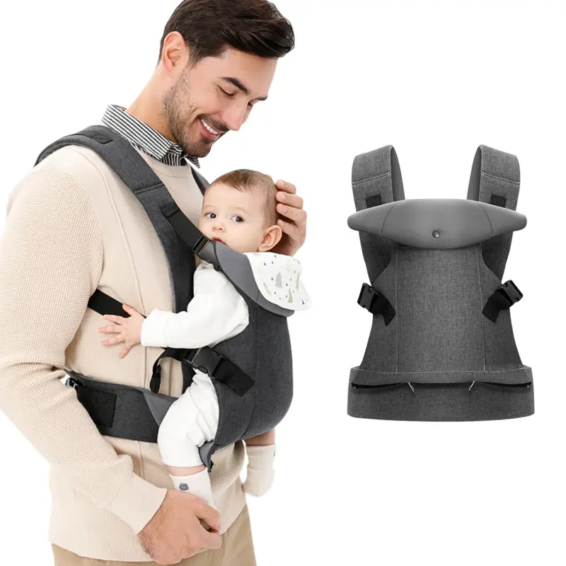 Porte-bébé pliable toutes saisons 3-20kg - siège hanches soutien lombaire face avant et dos