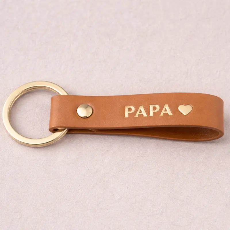 Porte clé cuir papa camel