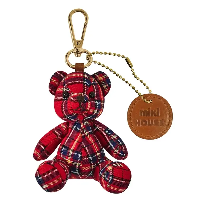 PORTE-CLEFS OURSON TARTAN ROUGE