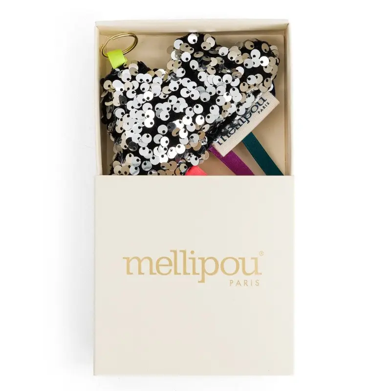 Porte-clés paillettes argenté - Jacky