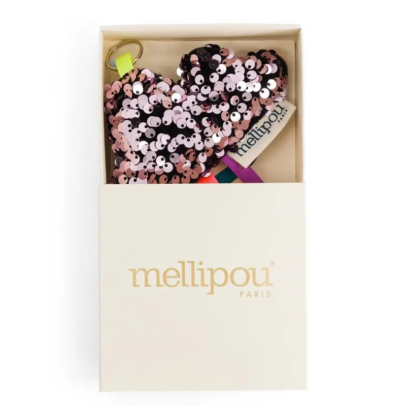 Porte-clés sequins rose - Liliane