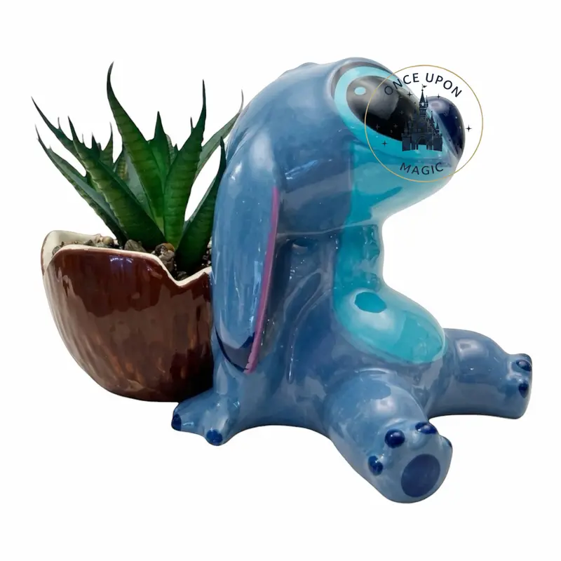 Pot de Fleurs Stitch en Céramique avec Succulente – Disneyland Paris