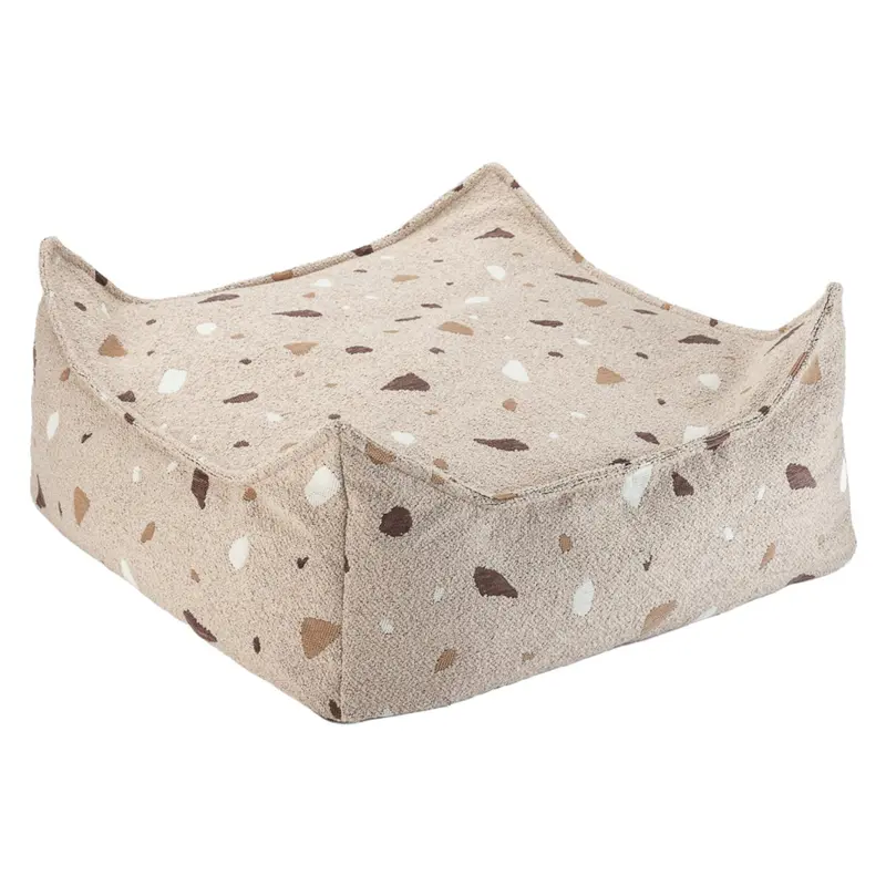 Pouf Carré Terrazzo - Sable