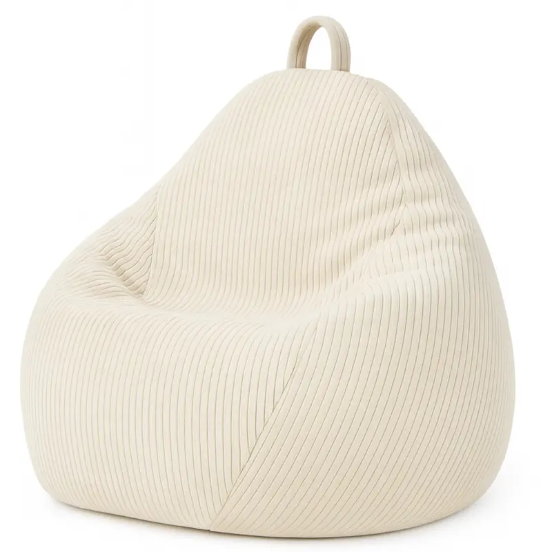 Pouf Poire Velours Côtelé Déhoussable - 120x100 Cm