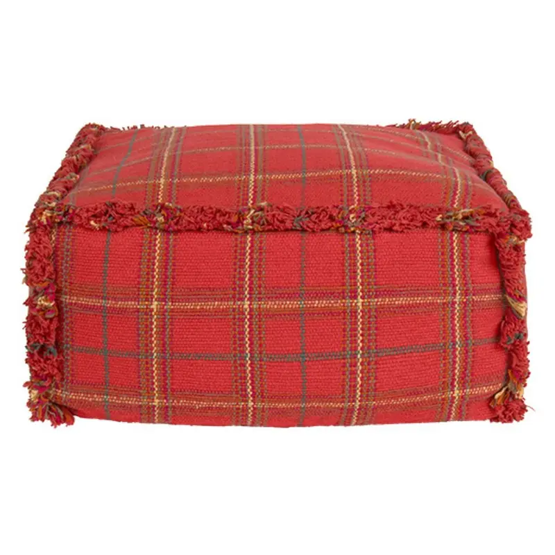 Pouf Tissé Main Érable Rouge