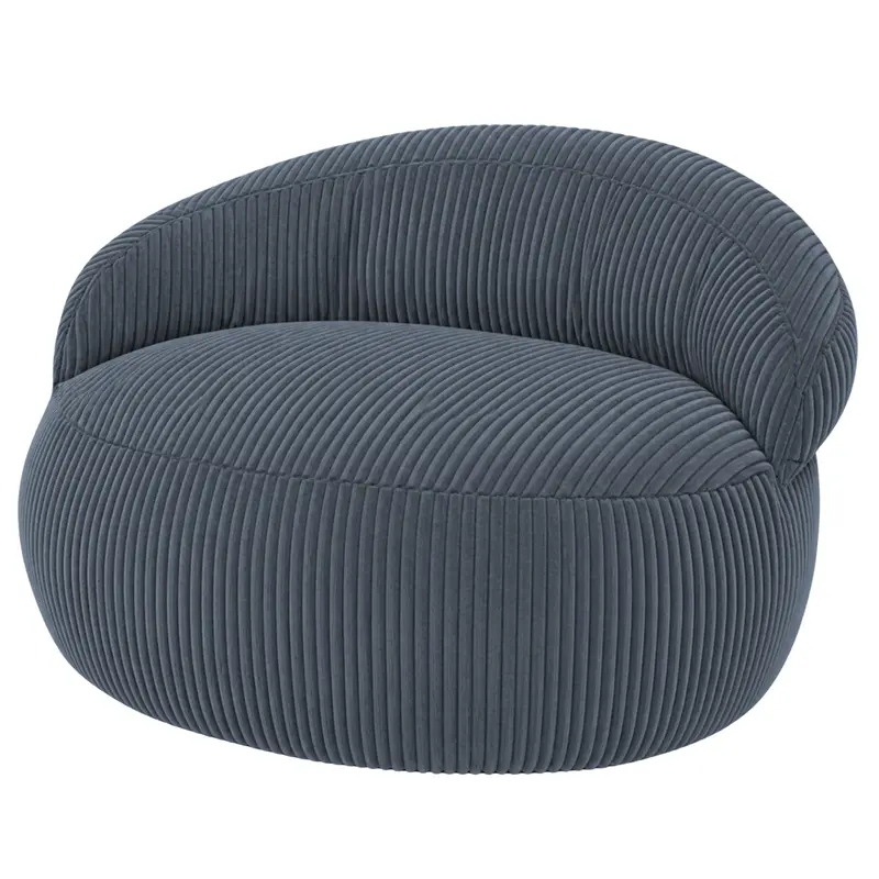 Pouf XXL Déhoussable En Velours Côtelé - 110 X 100 Cm