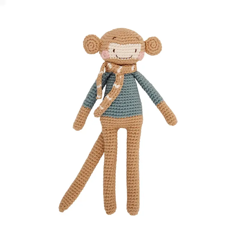 Poupée singe bleu crochet
