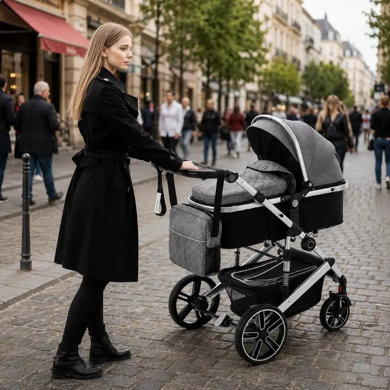 Poussette 3 en 1 avec siège auto et nacelle évolutive, pour grandir avec bébé