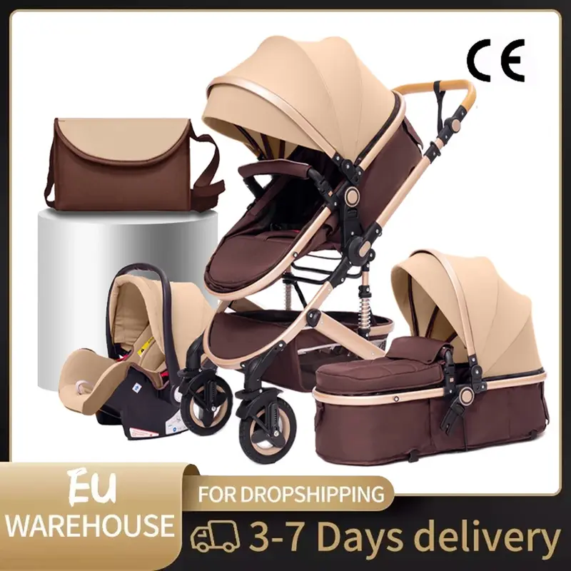 Poussette 3-en-1 pliable Mybooni — Multifonction siège auto inclus