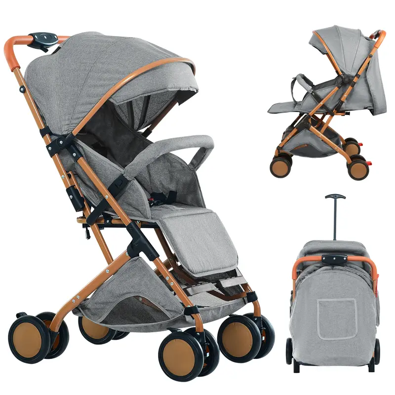 Poussette avec moustiquaire jusqu'à 20 kg panier rangement 4 roues pliable