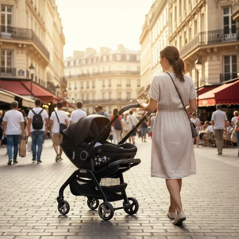 Poussette Bébé 3 en 1 avec Siège Auto et Landau – Confort & Sécurité dès la Naissance