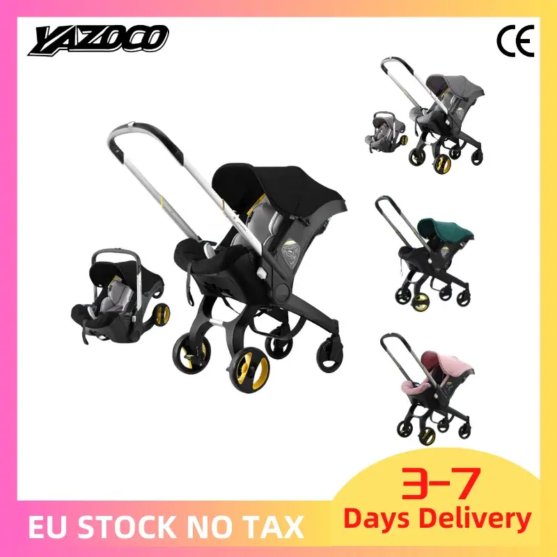 Poussette bébé 4-en-1 Mybooni — Nacelle bidirectionnelle, siège pliable et panier