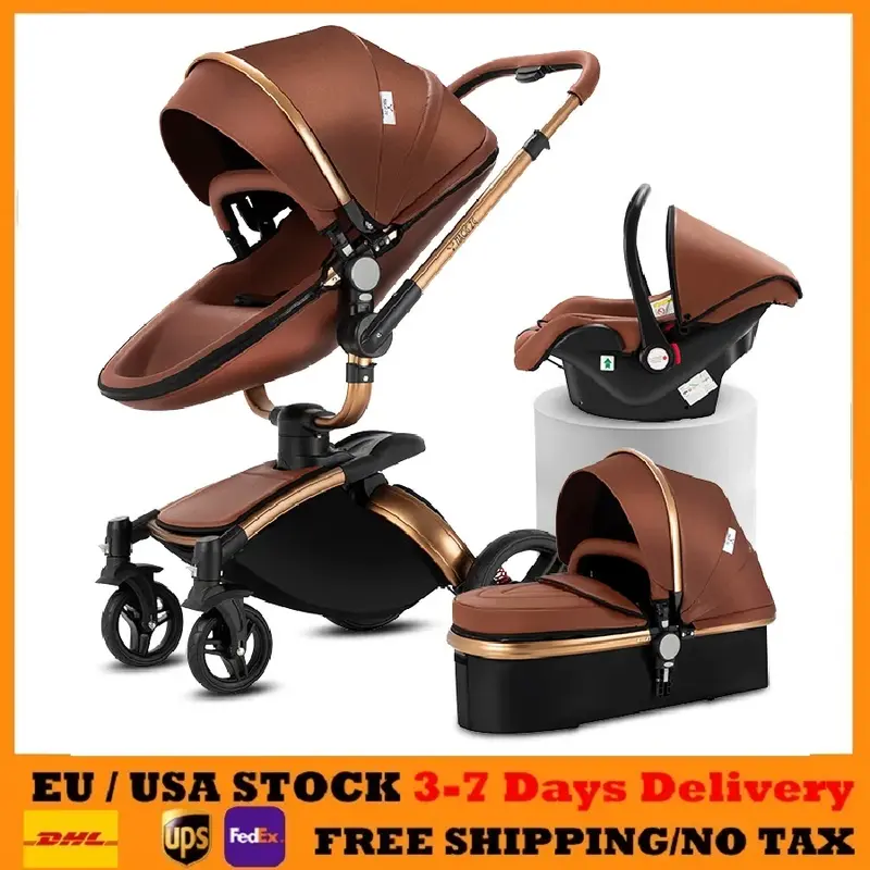 Poussette de luxe 3-en-1 Mybooni — Avec siège auto pour nouveau-né